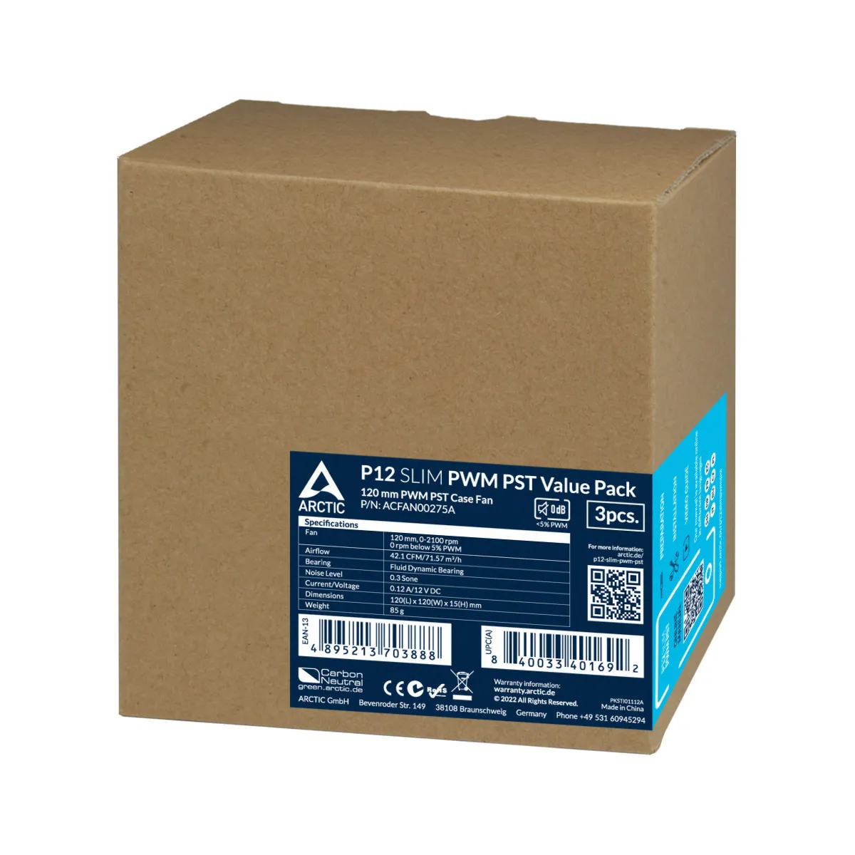 ARCTIC P12 Slim PWM PST 120 mm PWM Lüfter optimiert für statischen Druck mit integriertem Y-Kabel – Bild 6