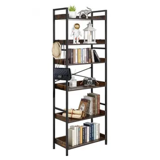 VEVOR Industrie-Bücherregal, 6-stufig, Vintage-Leiterregal mit Metallrahmen, Bücherschrank mit offenen Fächern, Standregal für Wohnzimmer, Schlafzimmer, Küche, Homeoffice, Rustikales Braun VEVOR Industrie-Bücherregal, 6-stufig, Vintage-Leiterregal mit Metallrahmen, Bücherschrank mit offenen Fächern, Standregal für Wohnzimmer, Schlafzimmer, Küche, Homeoffice, Rustikales Braun