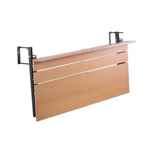 VEVOR Balkon-Hängetisch, 1000x345mm, klappbarer Balkonhängetisch, Klapptisch für Geländer im Freien, 5-stufig verstellbar, passend für Geländer von 1 bis 3,7 Zoll, Serviertisch für Terrasse und Deck – Bild 10