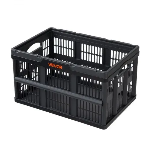 VEVOR Klappbox 45 L 3er-Pack, Faltbare Aufbewahrungsboxen aus Kunststoff, Stapelbare Klappkörbe mit Griffen, Tragkraft 15 kg pro Box, Klappkiste, Ideal für Haushaltsorganisation, Schwarz – Bild 8