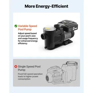 VEVOR Schwimmbadpumpe 43.000 L/h, mit Variabler Drehzahl, 2.200 W, 18 m Förderhöhe, Einbau-/Aufstellpoolpumpe mit Filterkorb, Filterpumpe Selbstansaugend, Programmierbarer Timer, für Aufstellpools VEVOR Schwimmbadpumpe 43.000 L/h, mit Variabler Drehzahl, 2.200 W, 18 m Förderhöhe, Einbau-/Aufstellpoolpumpe mit Filterkorb, Filterpumpe Selbstansaugend, Programmierbarer Timer, für Aufstellpools