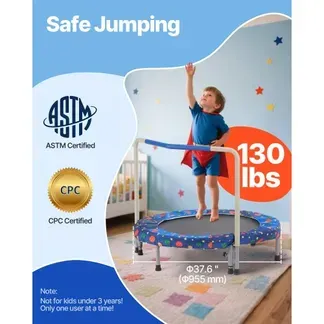 VEVOR Kindertrampolin Outdoor-Trampolin 91,44 cm faltbares Trampolin mit Griff, Rebounder-Trampolin Gartentrampolin für Kleinkinder, Geburtstagsgeschenk für Kinder ab 3 Jahren 100 kg belastbar Blau VEVOR Kindertrampolin Outdoor-Trampolin 91,44 cm faltbares Trampolin mit Griff, Rebounder-Trampolin Gartentrampolin für Kleinkinder, Geburtstagsgeschenk für Kinder ab 3 Jahren 100 kg belastbar Blau