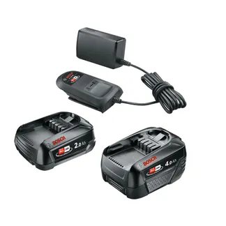 Bosch Starter-Set 18V – 2 x Akku (2,0 Ah + 4,0 Ah) Batterie- & Ladegerät-Set Bosch Starter-Set 18V – 2 x Akku (2,0 Ah + 4,0 Ah) Batterie- & Ladegerät-Set