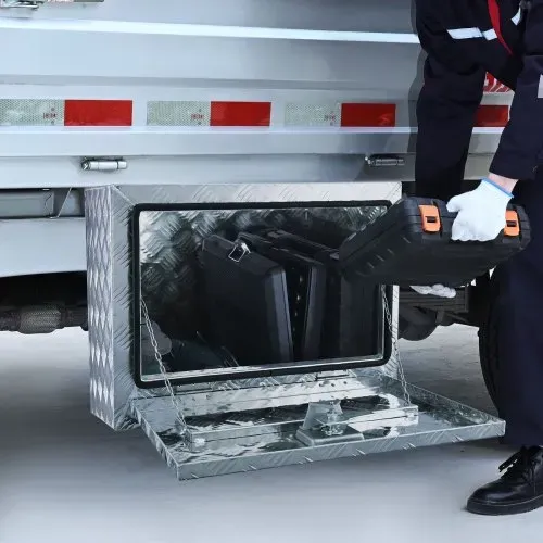 VEVOR Unterboden-Lkw-Box, 610 x 335 x 405 mm Pickup-Aufbewahrungsbox, Aluminium-Werkzeugkasten mit Schloss & Schlüsseln, Wasserdichte Anhänger-Werkzeugkiste für Lkw, Transporter, Anhänger usw. – Bild 7