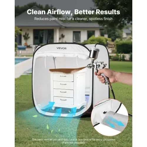 VEVOR tragbares Lackierkabinenzelt (72x72,5x5 cm Arbeitsbereich) Pop-Up-Sprühfarbenzelt für Sprühmalerei, wasserfeste Farbkabine für kleine Modelle Skulpturen Vasen Bilderrahmen Pop-Up-Design – Bild 2