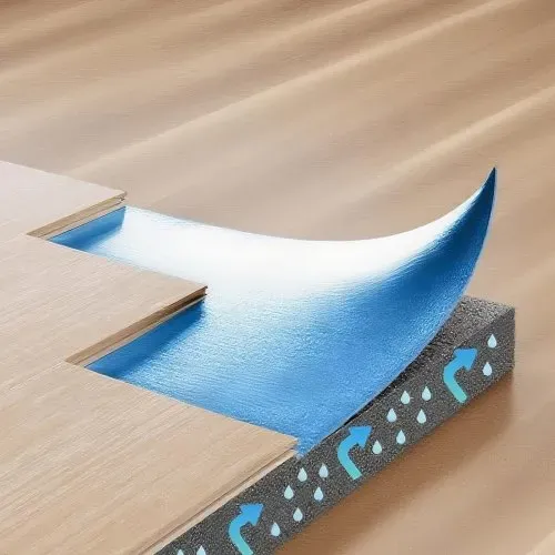 VEVOR Trittschalldämmung, 9,3 m², 3 mm dicke Laminatbodenunterlage mit angebrachter Dampfsperre, Faser + PE-Folie, Schalldämmung & Geräuschreduzierung, ideal für Vinyl-, Laminat- & Holzboden – Bild 7