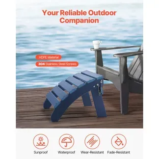 VEVOR Fußstütze für Adirondack-Stühle, 475x480x350 mm, klappbarer Adirondack-Ottomane aus HDPE-Kunststoff, Gartenstuhl, weit verbreitet für Außenbereich, Veranda, Pool, Rasen, Hinterhof, blau VEVOR Fußstütze für Adirondack-Stühle, 475x480x350 mm, klappbarer Adirondack-Ottomane aus HDPE-Kunststoff, Gartenstuhl, weit verbreitet für Außenbereich, Veranda, Pool, Rasen, Hinterhof, blau
