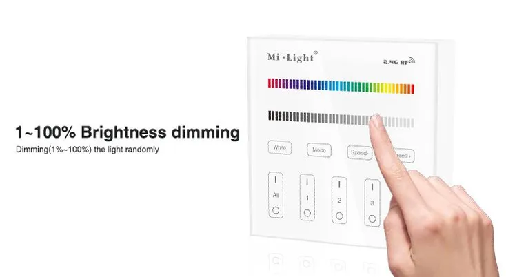 MiBoxer B3 LED Fernbedienung Smart Panel RGB/RGB-W 4 Zonen – Bild 3