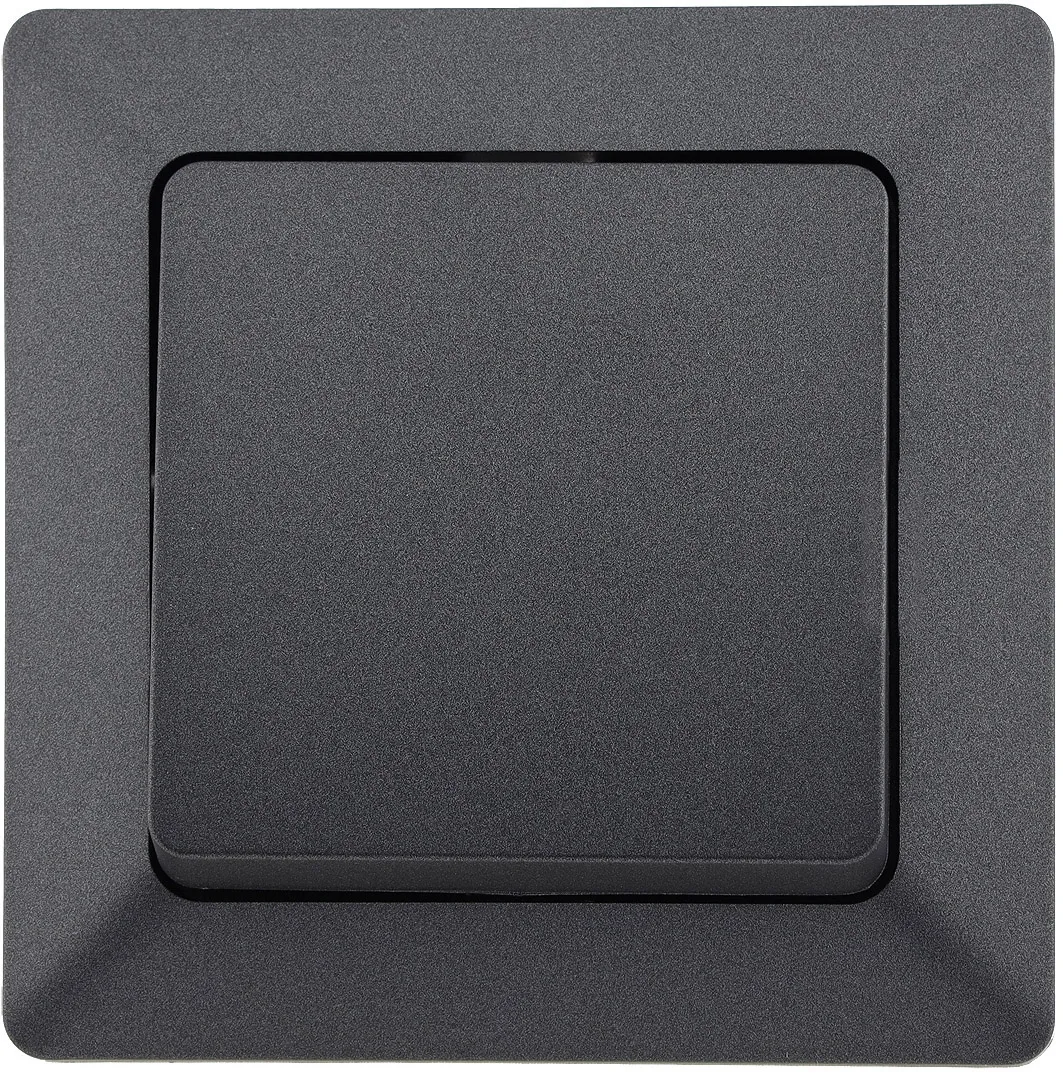 MILOS Wechsel-Schalter, UP, anthrazit 250V~/ 10A, inkl. Rahmen, Steckanschluss MILOS Wechsel-Schalter, UP, anthrazit 250V~/ 10A, inkl. Rahmen, Steckanschluss