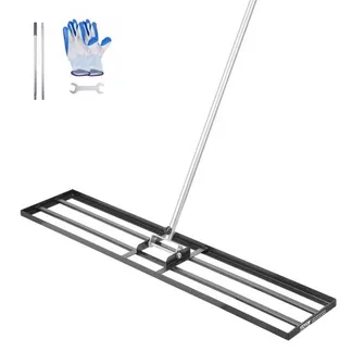VEVOR Rasennivellierrechen, Levelingrake mit 213 cm Griff, 1219×254 mm Bodenplatte, Nivellierrechen aus Karbonstahl, 2 Höhen verstellbar, Rasennivellierungswerkzeug für den Garten & Golfplätze VEVOR Rasennivellierrechen, Levelingrake mit 213 cm Griff, 1219×254 mm Bodenplatte, Nivellierrechen aus Karbonstahl, 2 Höhen verstellbar, Rasennivellierungswerkzeug für den Garten & Golfplätze