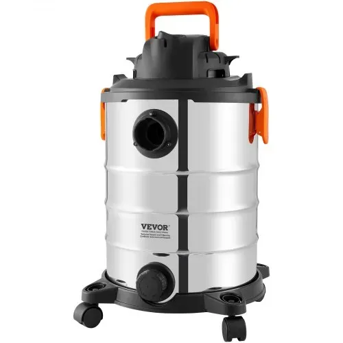 VEVOR Nass-/Trockensauger, 30 l, 6 PS, Edelstahl-Staubsauger mit effizienter Saug- und Gebläseleistung, Düse, Rollen, tragbarer Werkstattsauger mit Aufsätzen, für Teppiche, Schmutz, Tierhaare, Silber+Schwarz – Bild 10