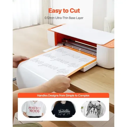 VEVOR Vinylfolie Wärmeübertragung Transferfolie (304,8 x 21336 mm), glänzend weiße HTV-Bügelvinylrolle, kompatibel mit Schneidemaschinen, für verschiedene Materialien T-Shirts Kissen Hüte VEVOR Vinylfolie Wärmeübertragung Transferfolie (304,8 x 21336 mm), glänzend weiße HTV-Bügelvinylrolle, kompatibel mit Schneidemaschinen, für verschiedene Materialien T-Shirts Kissen Hüte