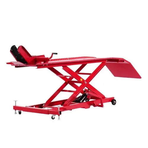 VEVOR Motorradheber Motorradhebebühne Hydraulisch (Max. 787 mm Hubhöhe) Hebeständer Rollbar, Fahrrad-Reparaturständer (453,59 kg belastbar) mit Sicherheitsschloss für Geländefahrzeuge Dirtbikes – Bild 10