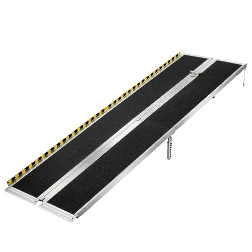 VEVOR Rollstuhlrampe Faltbar 2440x745mm, 362,9kg Belastbare Schwellenrampe mit Rutschfester Oberfläche & 170-400mm Verstellbaren Stützfüßen, Tragbare Auffahrrampe für Rollstuhl Türschwelle Bordsteine – Bild 9