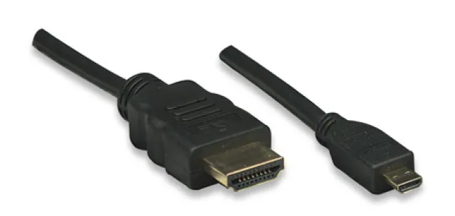 Kabel Video HDMI-HDMI (MicroD), ST/ST, 1m, 4k/60Hz, schwarz, für z.b. Raspberry – Bild 2