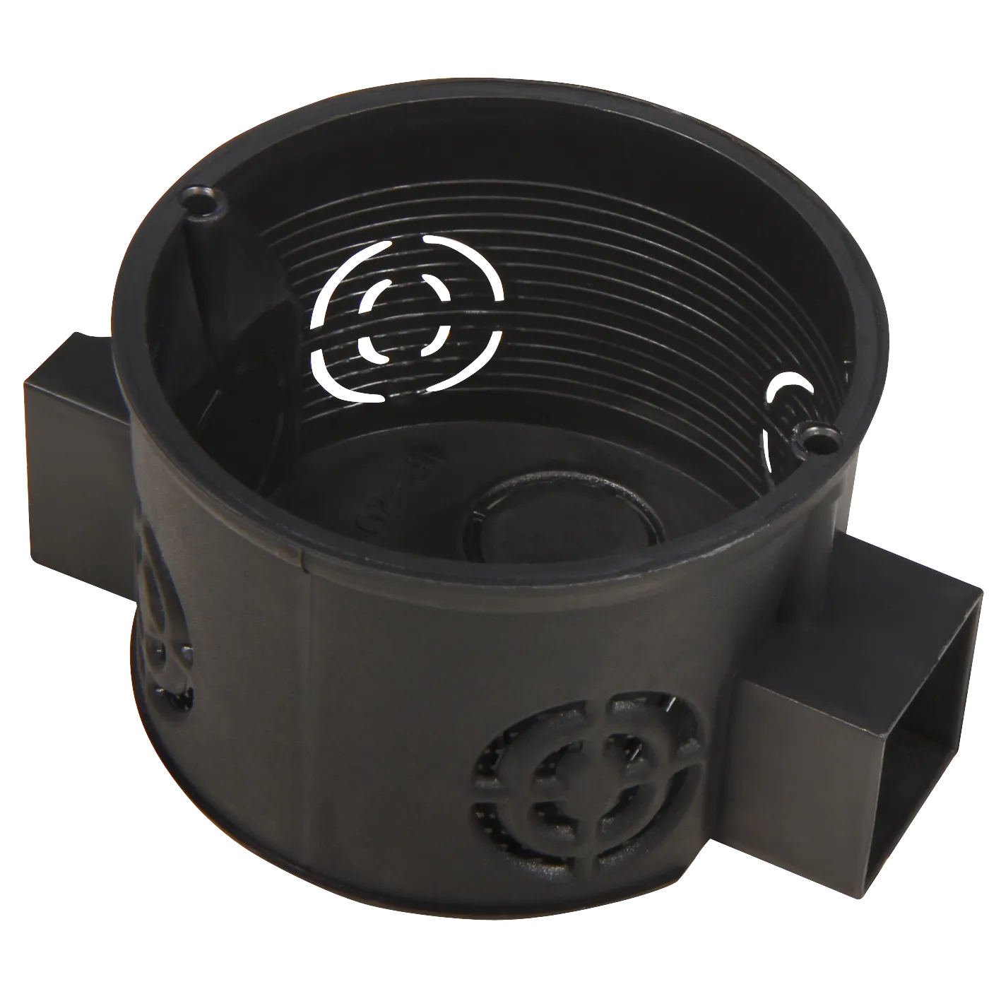 Schalterdose Ø 60 mm, 41 mm tief, schwarz Schalterdose Ø 60 mm, 41 mm tief, schwarz