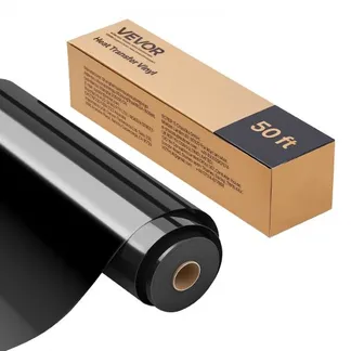 VEVOR Vinylfolie Wärmeübertragung Transferfolie (304,8 x 15240 mm), glänzend schwarze HTV-Bügelvinylrolle, kompatibel mit Schneidemaschinen, für verschiedene Materialien T-Shirts Kissen Hüte VEVOR Vinylfolie Wärmeübertragung Transferfolie (304,8 x 15240 mm), glänzend schwarze HTV-Bügelvinylrolle, kompatibel mit Schneidemaschinen, für verschiedene Materialien T-Shirts Kissen Hüte
