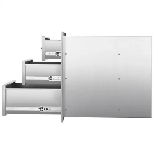 VEVOR Outdoor Küchenschubladen 46x59x59 cm (BxTxH), Dreifach-Grillschubladen aus Edelstahl mit Griffen, Grillschubladen für Außenküche oder Grillinsel-Terrassengrillstation Schubladenschrank – Bild 10
