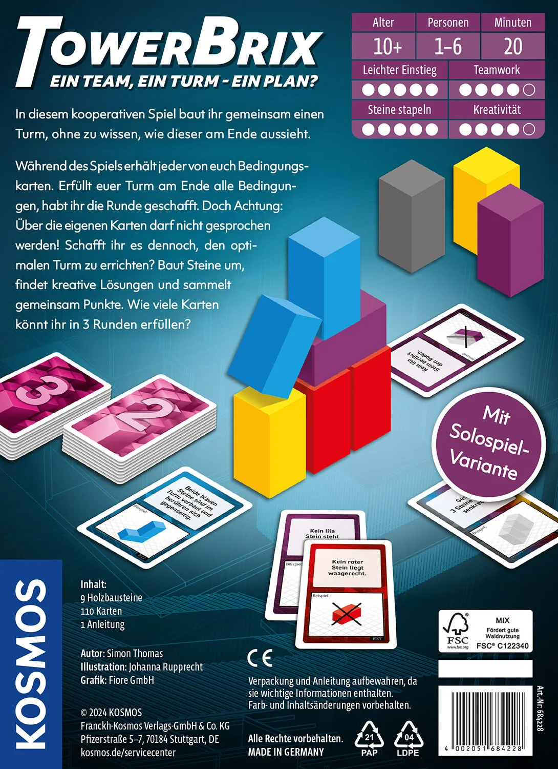 Kosmos TowerBrix 20 min Brettspiel Familie – Bild 2