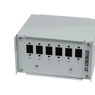 LWL-Patchpanel für Hutschiene(DIN), 6xLC-Duplex/SC-Simplex-Buchsen, ohne Kupplungen, Lichtgrau, Synergy 21, LWL-Patchpanel für Hutschiene(DIN), 6xLC-Duplex/SC-Simplex-Buchsen, ohne Kupplungen, Lichtgrau, Synergy 21,