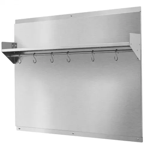 VEVOR Küchenrückwand 76 x 61 cm aus Edelstahl, Wandschutz für Herd und Dunstabzugshaube mit Ablage, Haken und Vorgebohrten Löchern, Robuste Rückwand für Küche, Kochen und Praktische Aufbewahrung – Bild 10