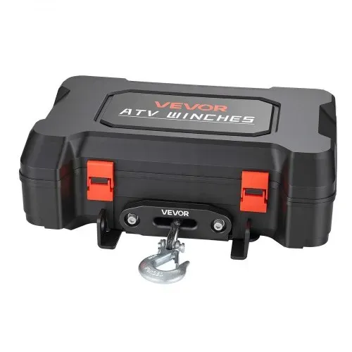 VEVOR Elektrische Seilwinde 12V, Mobile Seilwinde mit 2041kg Tragkraft & Fernbedienung, Tragbare Motorwinde mit Synthetikseil Seilführung Schäkelhaken Gurt Tragkiste, Elektrowinde für ATV UTV Offroad – Bild 9
