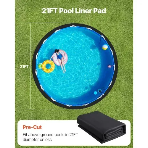 VEVOR Poolunterlage, 6,4 m, Bodenplane für oberirdische Schwimmbecken, extra dicke Bodenschutzplane, Aufstellpool Poolmatte aus Geotextilmaterial, verlängert die Lebensdauer der Folie – Bild 4