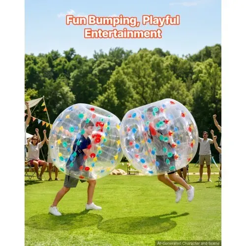VEVOR 2 Bumper Bälle Aufblasbar 1,2 m PVC Bump Ball mit Farbigen Punkten für Garten, Camping, Picknick, Rasen und Schulsport, Auslaufsicheres Drehventil, Verstärkte Gurte und Heißverschweißter Griff VEVOR 2 Bumper Bälle Aufblasbar 1,2 m PVC Bump Ball mit Farbigen Punkten für Garten, Camping, Picknick, Rasen und Schulsport, Auslaufsicheres Drehventil, Verstärkte Gurte und Heißverschweißter Griff