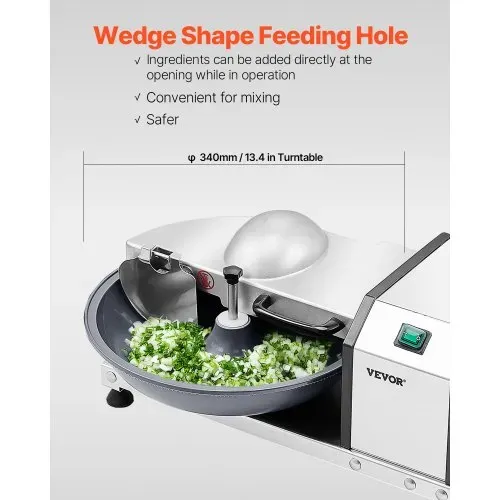VEVOR Küchenmaschine Gemüsezerkleinerer 3000 U/min Küchenmaschine aus lebensmittelechtem Edelstahl mit S-förmiger Klinge, multifunktional zum Zerkleinern von Gemüse Obst Getreide Nüssen – Bild 2