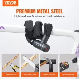 VEVOR 88 cm langes Kombinations-Fahrradkettenschloss Fahrradkettenschloss mit 2 Schlüsseln, robuste & diebstahlsichere Hochsicherheits-Fahrradschlösser, perfekt für Fahrrad Motorrad Roller Fahrrad Tür Zaun VEVOR 88 cm langes Kombinations-Fahrradkettenschloss Fahrradkettenschloss mit 2 Schlüsseln, robuste & diebstahlsichere Hochsicherheits-Fahrradschlösser, perfekt für Fahrrad Motorrad Roller Fahrrad Tür Zaun