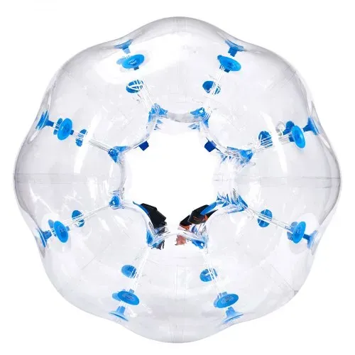 VEVOR Aufblasbarer Bump Ball Bumper Stoßball 1 Stk. 1,2 m x 1,03 m, Menschlicher Kollisionsball, PVC-Körperblasen-Bounce-Ball für Outdoor-Aktivitäten, Transparent + Blaue Punkte Aufblasbar Bumper Ball – Bild 9