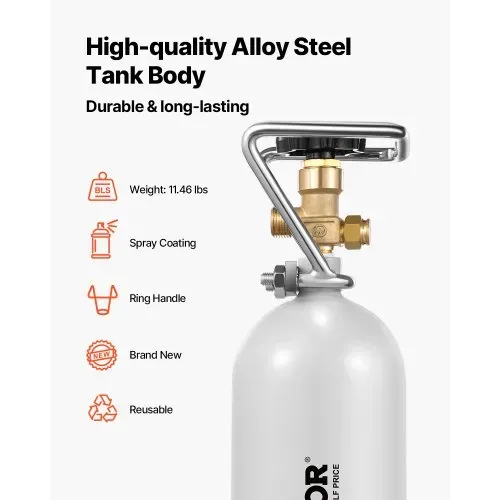 VEVOR CO2-Tank (2 kg) CO2 Flasche aus legiertem Stahl, CO2-Lufttank mit grauer Sprühbeschichtung, DIN477-Ventil, Griff und einstellbarem Druck, TÜV-geprüfter Gaszylinder für Fassbierausschank ohne CO₂ VEVOR CO2-Tank (2 kg) CO2 Flasche aus legiertem Stahl, CO2-Lufttank mit grauer Sprühbeschichtung, DIN477-Ventil, Griff und einstellbarem Druck, TÜV-geprüfter Gaszylinder für Fassbierausschank ohne CO₂