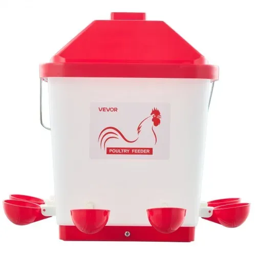 VEVOR Hühnertränke 19 L, Automatische Geflügeltränke mit 6 Wassernäpfen, Wasserspender, Schwerkrafttränke mit Griff & Dichtungsring, wasserdichtes PP-Material, verlustfreies Design, für Hühner – Bild 10