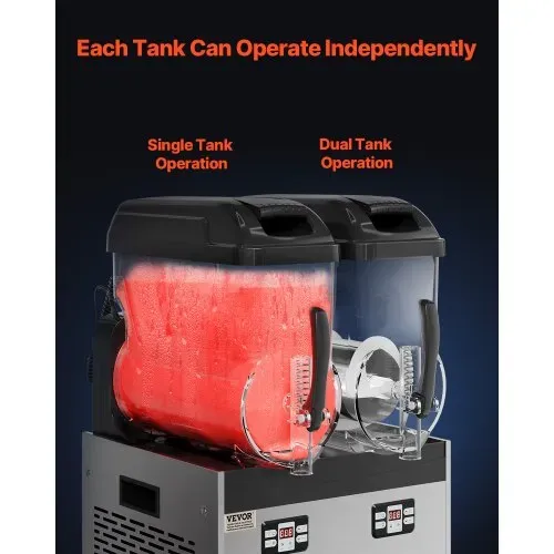 VEVOR kommerzielle Slush-Maschine 12 L x 2 Doppeltank Slush-Eismaschine Slushy Machine für gefrorene Getränke, 96 Tassen Margarita-Smoothie-Maschine für Partys zu Hause Restaurants Cafés Bars – Bild 4