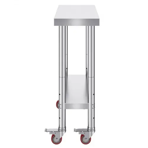 VEVOR Arbeitstisch 762 x 304,8 x 863,6 mm Edelstahl Catering Arbeitstisch etwas 100kg für Belastbarkeit Lebensmittel Zubereitungstisch Gewerbliche Arbeitstisch für Küche Bar Restaurantar 4 verstellbare Füße – Bild 10