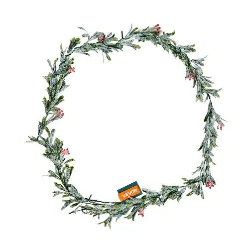 VEVOR Weihnachtsgirlande, 2 m, realistisches Grün, Tannengirlande, dekoriert mit Weinreben, Olivenblättern & Beeren, immergrüne Kunstgirlanden mit Lichterkette, Weihnachtsdeko für Kaminsims – Bild 8