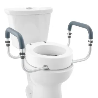 VEVOR Toilettensitzerhöhung, 88,9 mm Hoch, Tragkraft 136 kg, für Runde Standardtoiletten, Aluminium-Handlauf, mit EVA-Armlehnenpolster, für Senioren, Behinderte, Patienten, Schwangere, Mediziner VEVOR Toilettensitzerhöhung, 88,9 mm Hoch, Tragkraft 136 kg, für Runde Standardtoiletten, Aluminium-Handlauf, mit EVA-Armlehnenpolster, für Senioren, Behinderte, Patienten, Schwangere, Mediziner