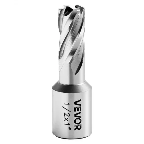VEVOR HSS-Kernbohrer Weldon-Schaft 5-tlg. 12,7/15,87/25,4mm Schnittdurchmesser, 3 Bohrer mit 2 Zentrierstiften, 25,4 mm Schnitttiefe, 3 Kunststoffboxen, Ideal für Magnetbohrmaschinen Stahl Aluminium – Bild 9