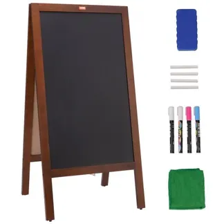 VEVOR Kundenstopper Werbeaufsteller mit Holzrahmen 508 x 1016 mm, Werbetafel Aufsteller 432 x 750 mm Speisetafel Braun inkl. 8 Kreidemarker zum Schreiben mit Kreide für Restaurants, Bars usw. VEVOR Kundenstopper Werbeaufsteller mit Holzrahmen 508 x 1016 mm, Werbetafel Aufsteller 432 x 750 mm Speisetafel Braun inkl. 8 Kreidemarker zum Schreiben mit Kreide für Restaurants, Bars usw.
