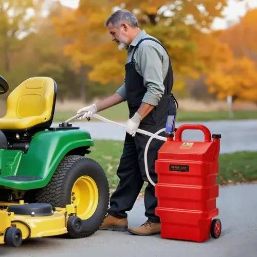 VEVOR Kraftstofftrolley, 60 L, Kraftstoffkanister mit 12 V DC Kraftstofftransferpumpe, 1,2 m Förderschlauch & Auto-Stop-Sensordüse, Tankadapter, geeignet für Diesel & Benzin, rot – Bild 7