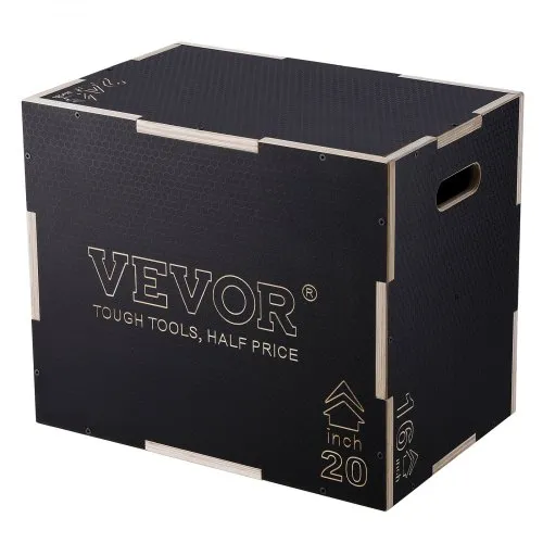 VEVOR 3-in-1-Plyometrische Sprungbox 24/20/16-Zoll-Plyobox, Sprungkasten Sprungkiste 204 kg Tragfähigkeit, Fitnessübungs-Step-Up-Box für Heimtraining, Sprungkrafttraining Schwarz Einstellbare Höhe VEVOR 3-in-1-Plyometrische Sprungbox 24/20/16-Zoll-Plyobox, Sprungkasten Sprungkiste 204 kg Tragfähigkeit, Fitnessübungs-Step-Up-Box für Heimtraining, Sprungkrafttraining Schwarz Einstellbare Höhe