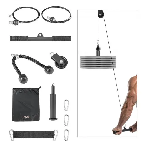 VEVOR Kabelzug, 1 Stück Latzug bis 127 kg Belastbar, Krafttrainingsgerät mit Latzugstange Seilzug, Übungen für Arme Rücken Schultern, Pulley System DIY Latzugturm für Heimtrainer Fitnesscenter Zuhause VEVOR Kabelzug, 1 Stück Latzug bis 127 kg Belastbar, Krafttrainingsgerät mit Latzugstange Seilzug, Übungen für Arme Rücken Schultern, Pulley System DIY Latzugturm für Heimtrainer Fitnesscenter Zuhause