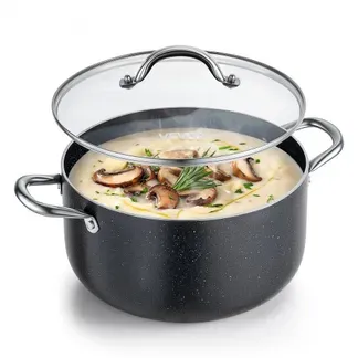 VEVOR Suppentopf aus Aluminiumlegierung 7,6 L Antihaftbeschichtet Kochtopf mit Glasdeckel, PFOA- und PFAS-frei, Kompatibel mit Gasherden Induktionsherden Elektroherden, Ideal für Suppen Eintöpfe Pasta VEVOR Suppentopf aus Aluminiumlegierung 7,6 L Antihaftbeschichtet Kochtopf mit Glasdeckel, PFOA- und PFAS-frei, Kompatibel mit Gasherden Induktionsherden Elektroherden, Ideal für Suppen Eintöpfe Pasta
