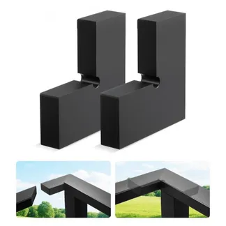 VEVOR 2er-Pack Eckverbinder für Handlauf, Verlängerungs-Treppengeländer-Zubehör, POM-Verbindungsbeschläge für rechteckiges Kabelgeländer, Deck-Kabelschienensystem, Mattschwarz, HT-05 VEVOR 2er-Pack Eckverbinder für Handlauf, Verlängerungs-Treppengeländer-Zubehör, POM-Verbindungsbeschläge für rechteckiges Kabelgeländer, Deck-Kabelschienensystem, Mattschwarz, HT-05