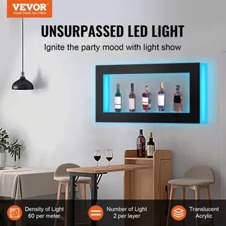 VEVOR Barregal Weinregal, LED-beleuchtetes Hausbarregal mit RF-Fernbedienung und App-Steuerung, 2 stufiges Getränkebeleuchtungsregal aus Acryl, 1210 x 600 x 114 mm Weinflaschenständer, quadratisch VEVOR Barregal Weinregal, LED-beleuchtetes Hausbarregal mit RF-Fernbedienung und App-Steuerung, 2 stufiges Getränkebeleuchtungsregal aus Acryl, 1210 x 600 x 114 mm Weinflaschenständer, quadratisch