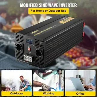 VEVOR Wechselrichter 6000 W, Modifizierter Sinus-Wechselrichter DC 12 V auf AC 230 V Auto-Konverter mit LCD-Display, LED-Anzeigen, EU-Steckdosen, Wechselrichter, für Auto, Wohnmobil, Lkw, Boot, Reisen VEVOR Wechselrichter 6000 W, Modifizierter Sinus-Wechselrichter DC 12 V auf AC 230 V Auto-Konverter mit LCD-Display, LED-Anzeigen, EU-Steckdosen, Wechselrichter, für Auto, Wohnmobil, Lkw, Boot, Reisen
