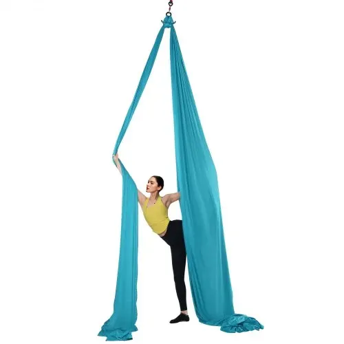 VEVOR Aerial Yoga Hängematte Set 10 x 2,8 m, Blau Aerial Yoga Swing Air Fliegen, Indoor Aerial Yoga Hammock Swing 1000 kg Max. Tragfähigkeit, inkl. Yoga-Socken & Stahlkarabiner & Alu-Drehgelenk – Bild 10