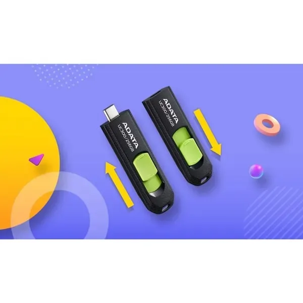 ADATA UC300 USB-Stick 64 GB USB Typ-C 3.2 Gen 1 (3.1 Gen 1) Schwarz, Grün – Bild 5