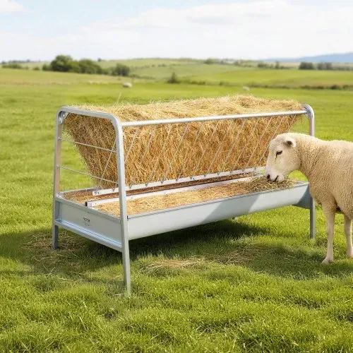 VEVOR Heuraufe, 2-in-1-Getreide- & Heufuttertrog, 352 L Fassungsvermögen, 147 cm Weidefütterung für Ziegen mit Futtertrog, Heufutterautomat aus Stahl für Schafställe, Bauernhöfe & Pferdeboxen – Bild 7
