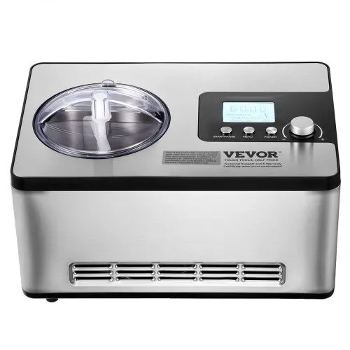 VEVOR Kompressor Eismaschine Eiscrememaschine 2 L, 180 W Frozen Joghurtbereiter Speiseeismaschine 3 Modi Joghurtmaschine Haushalt, Tragbare Eismaschine Sorbet Gelato Geräuscharm Silber Elektrisch – Bild 9